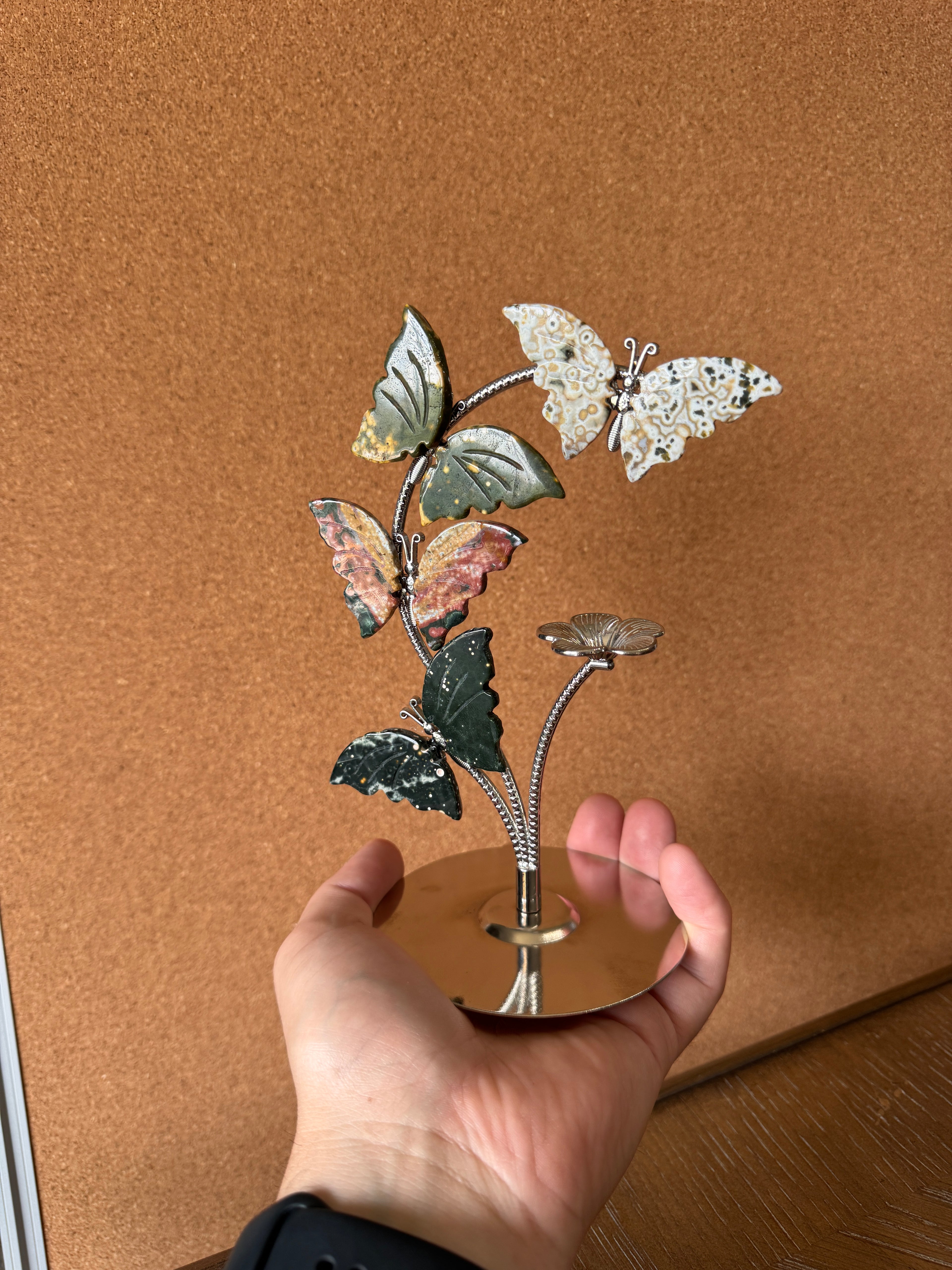 8th Vein Ocean Jasper Butterfly Sculpture
