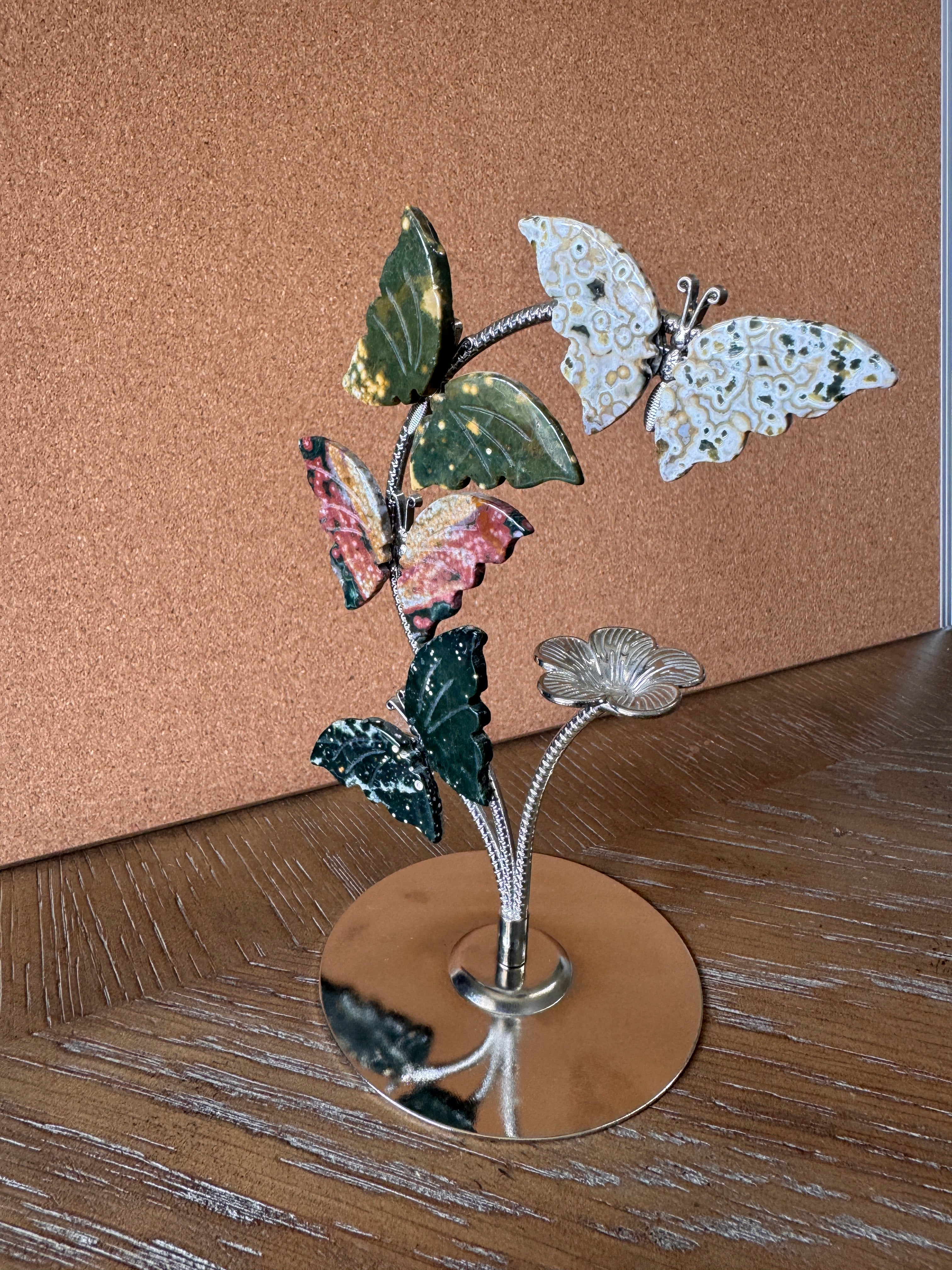8th Vein Ocean Jasper Butterfly Sculpture