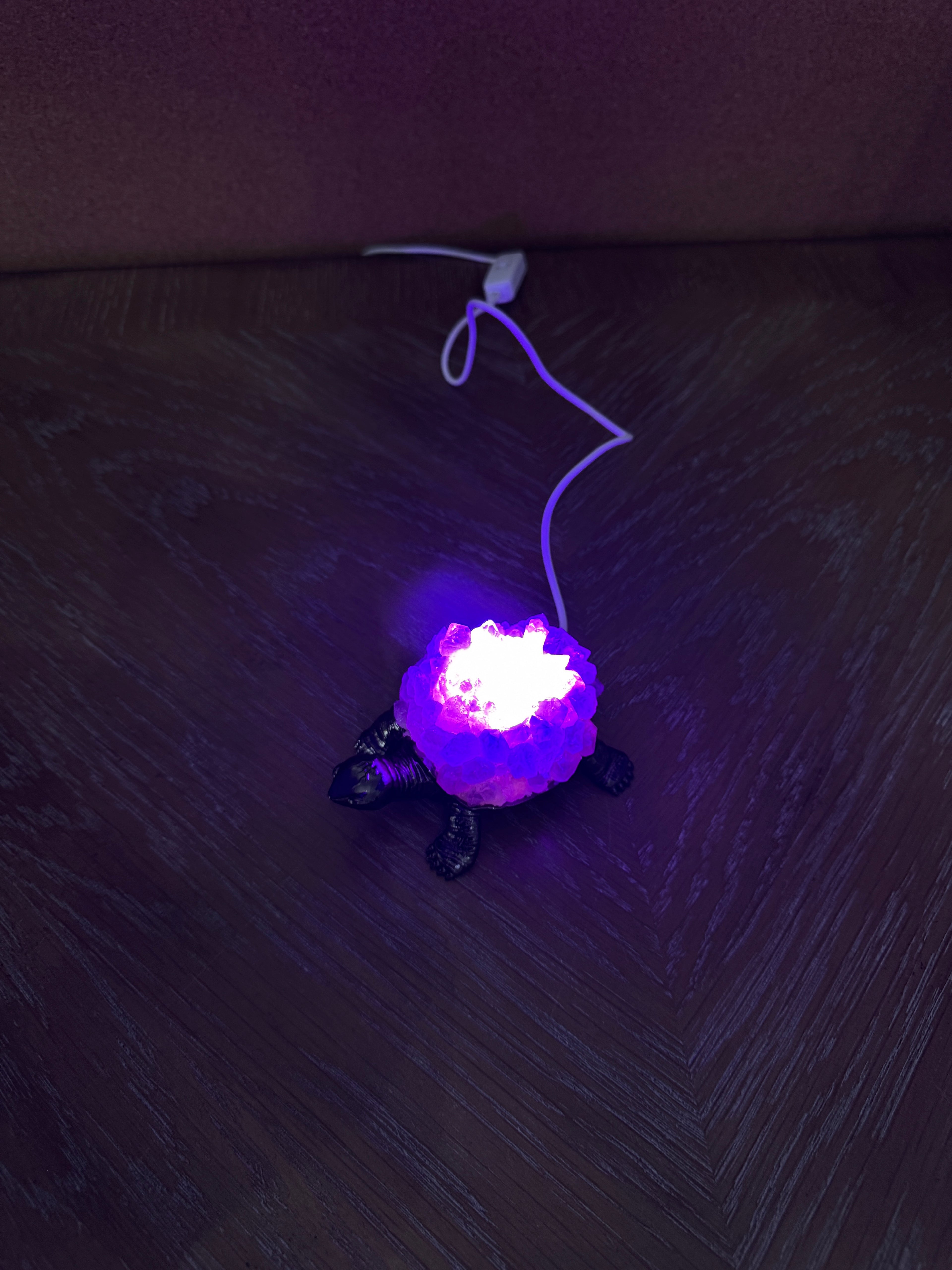 Amethyst Cluster Turtle LED Table Lamp