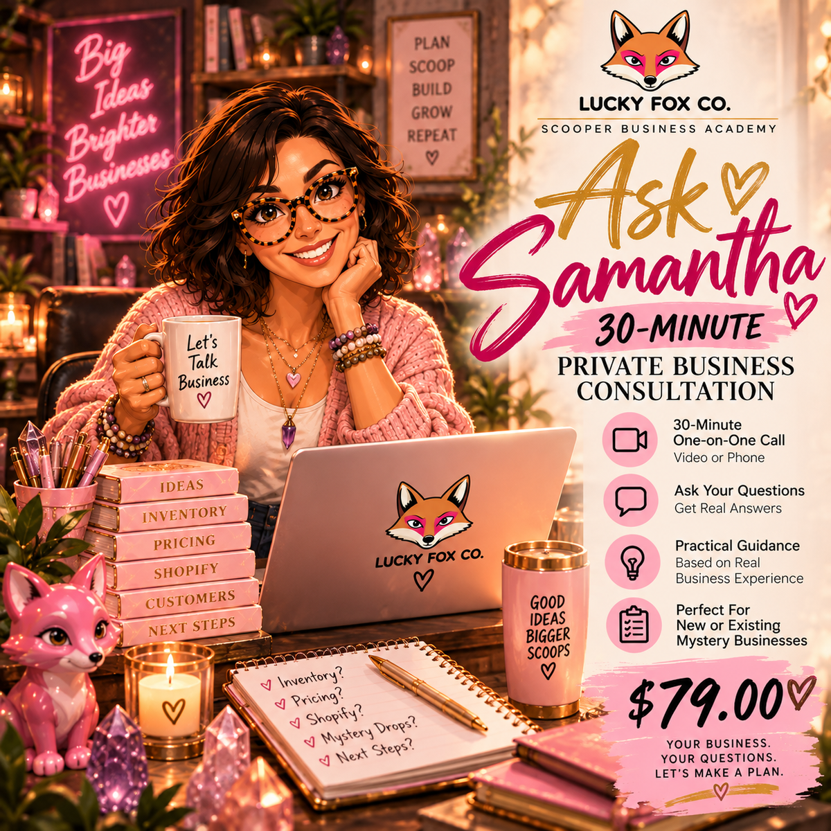 🦊 Ask Samantha — 30-Minute Private Mystery Business Consultation