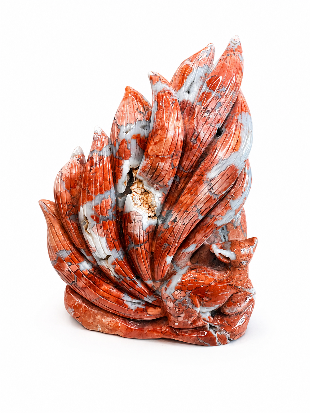 Pink Agate 9 Tailed Fox Large