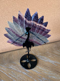 Fluorite Peacock With Stand Carving