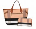 The Foxberry Tote Large Plaid Everyday Tote Bag with Matching Wallet