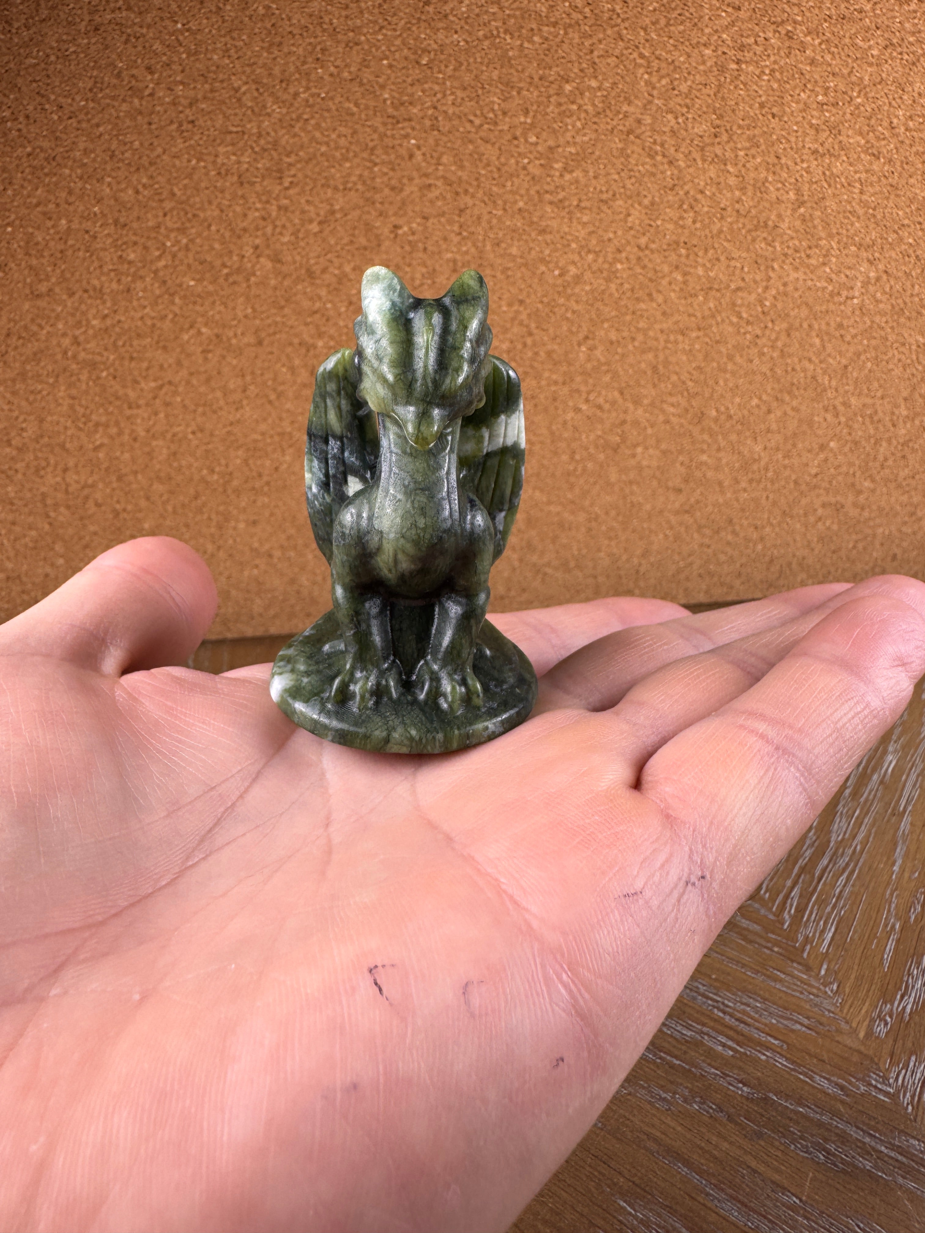 Green Jade Flying Dragon Carving