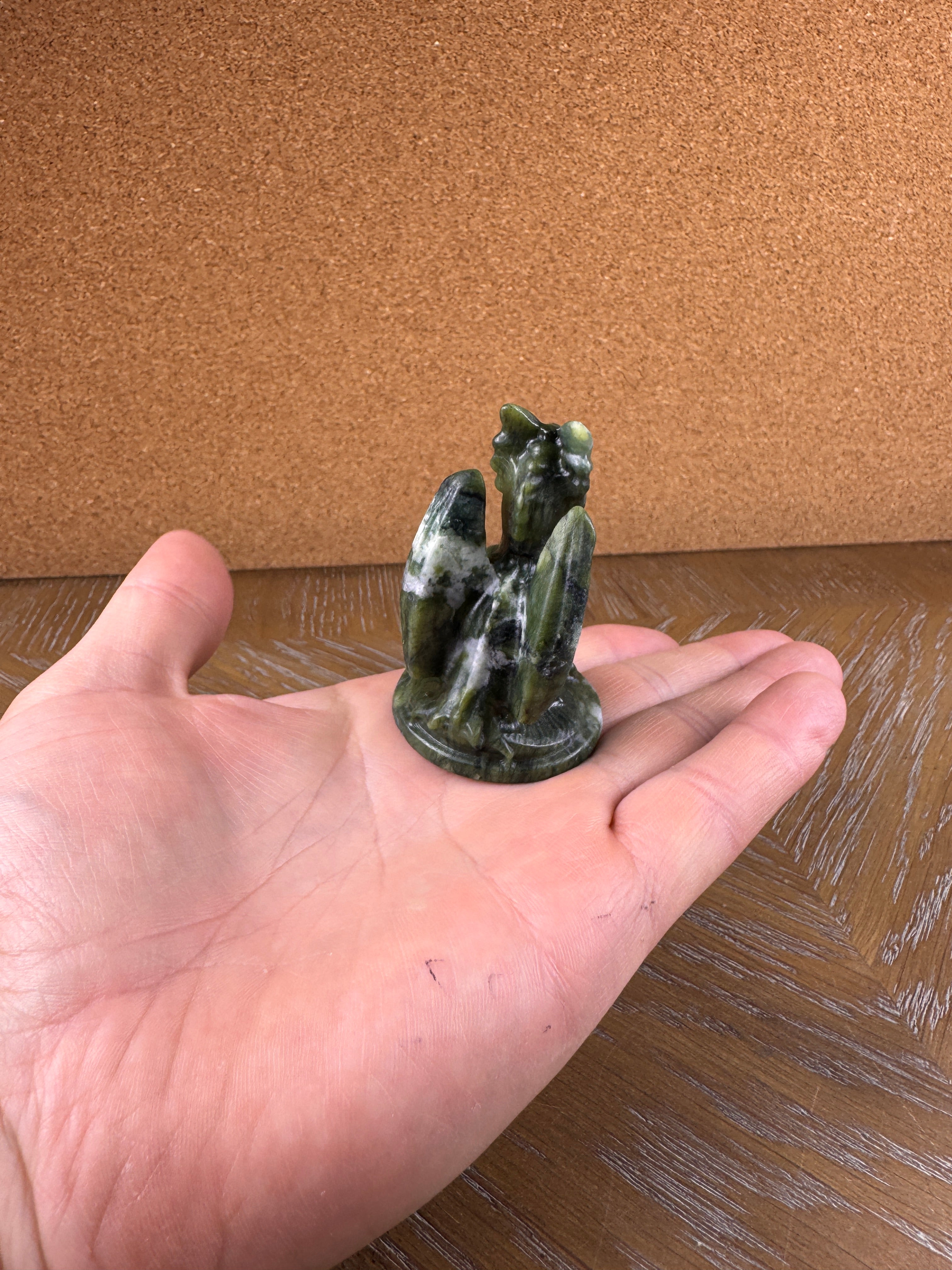 Green Jade Flying Dragon Carving