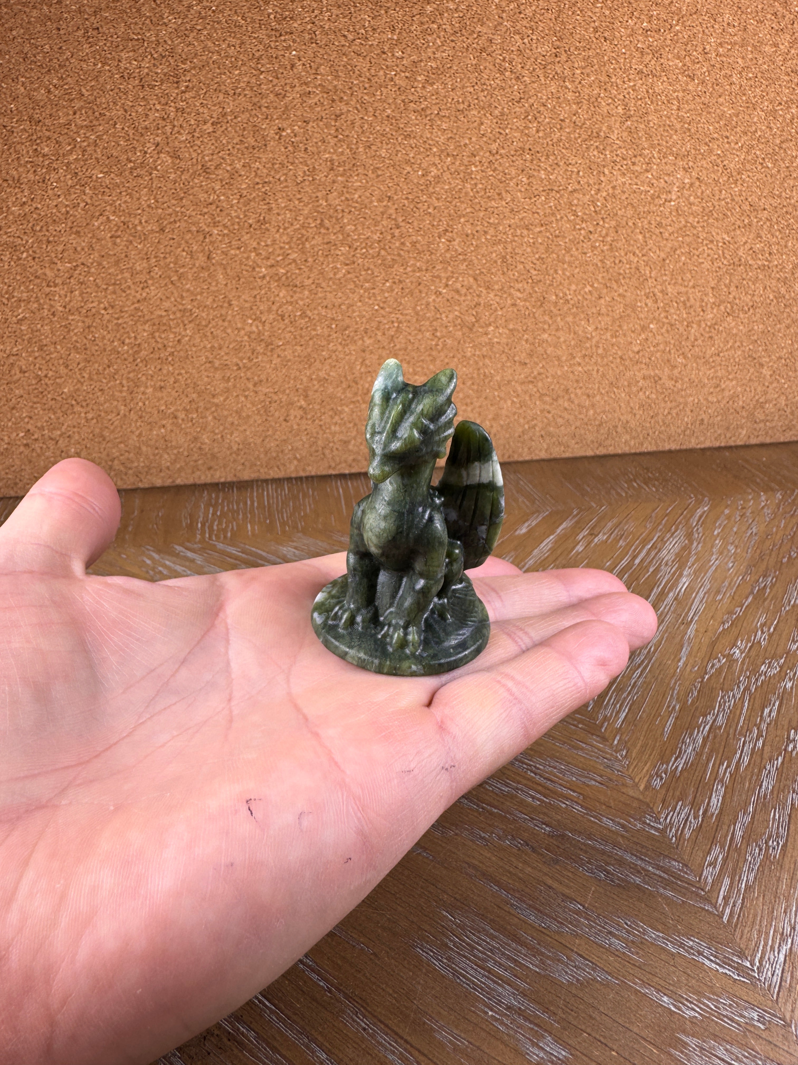 Green Jade Flying Dragon Carving