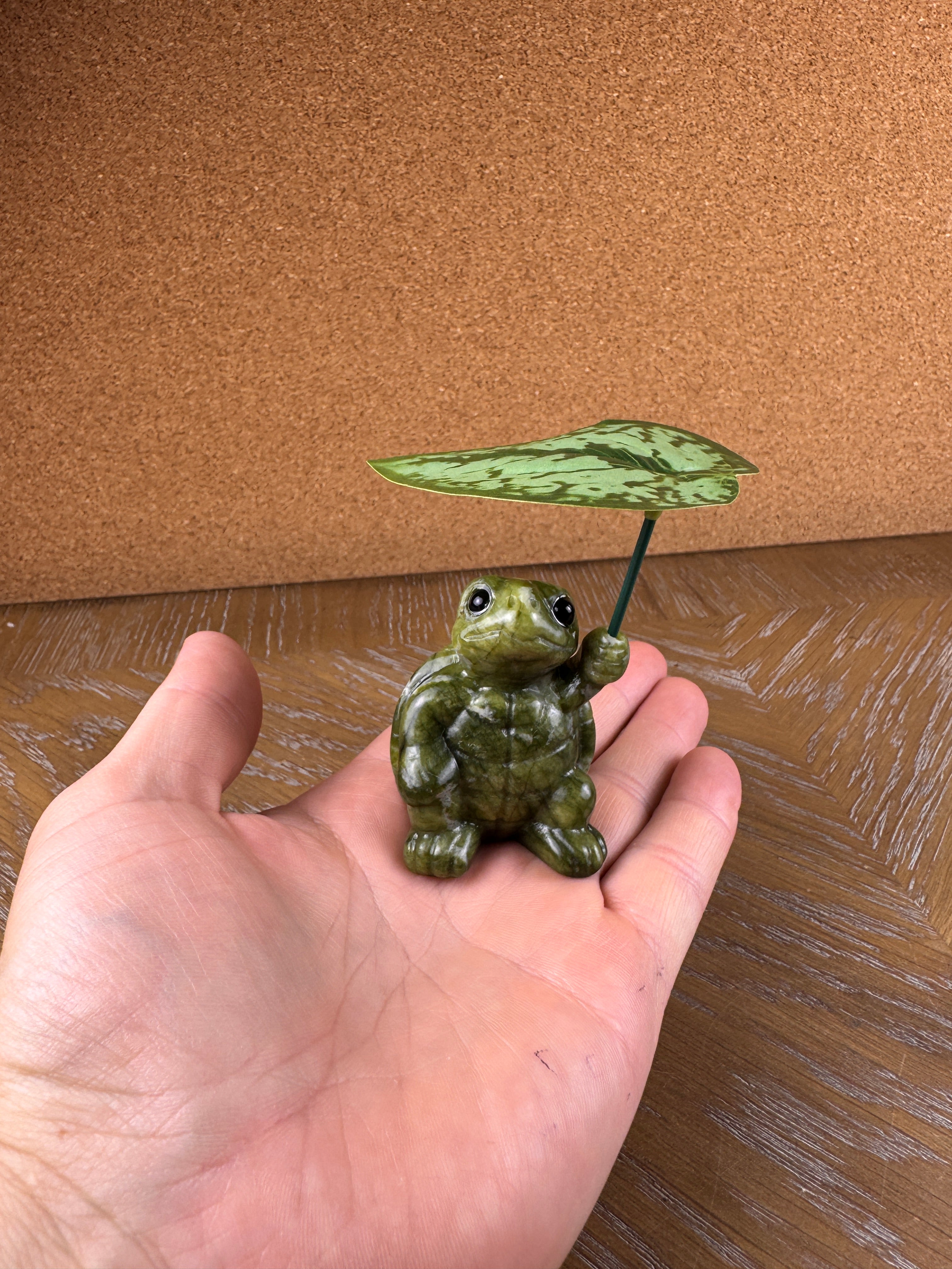 Green Jade Turtle Carving
