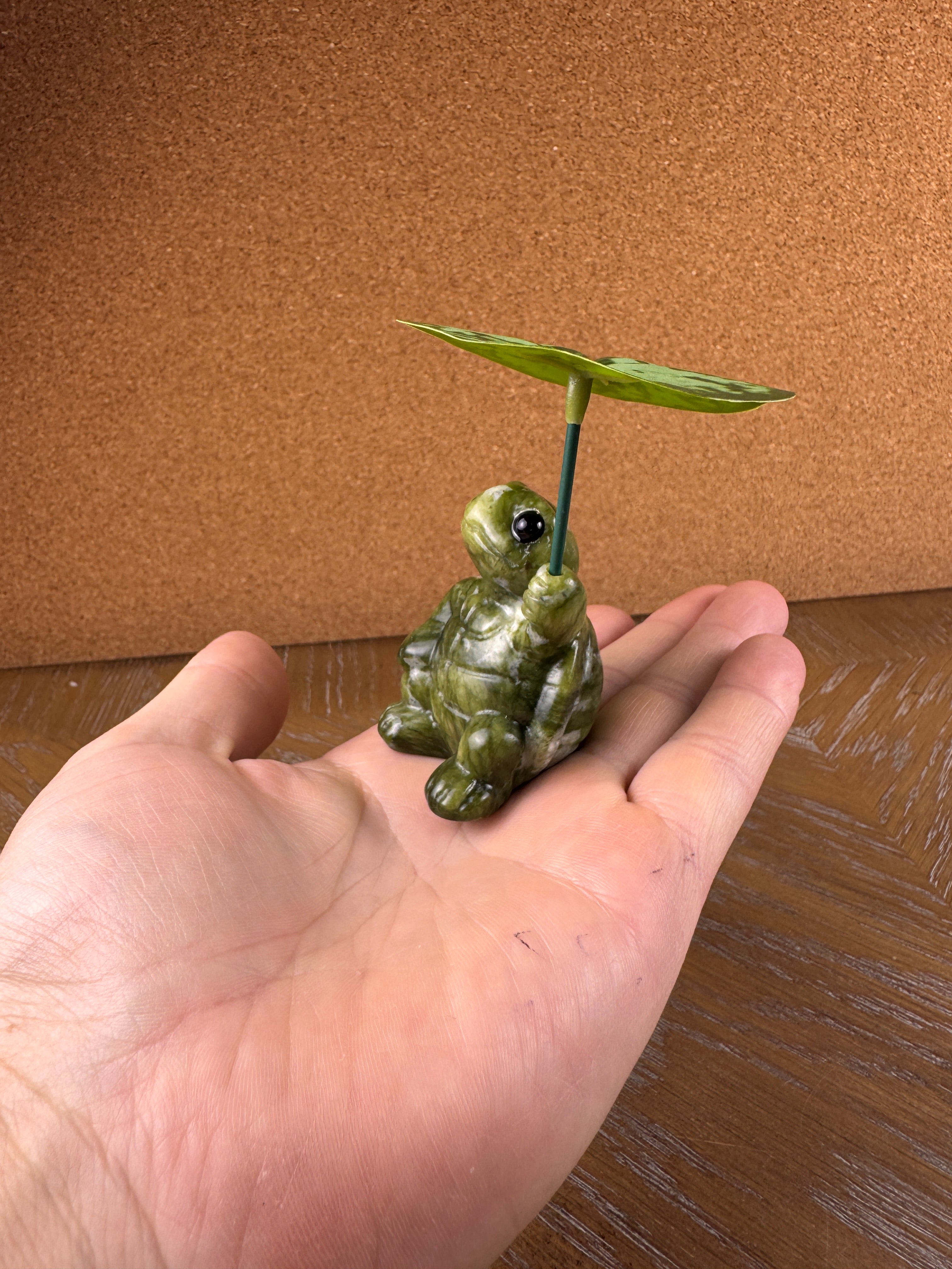 Green Jade Turtle Carving