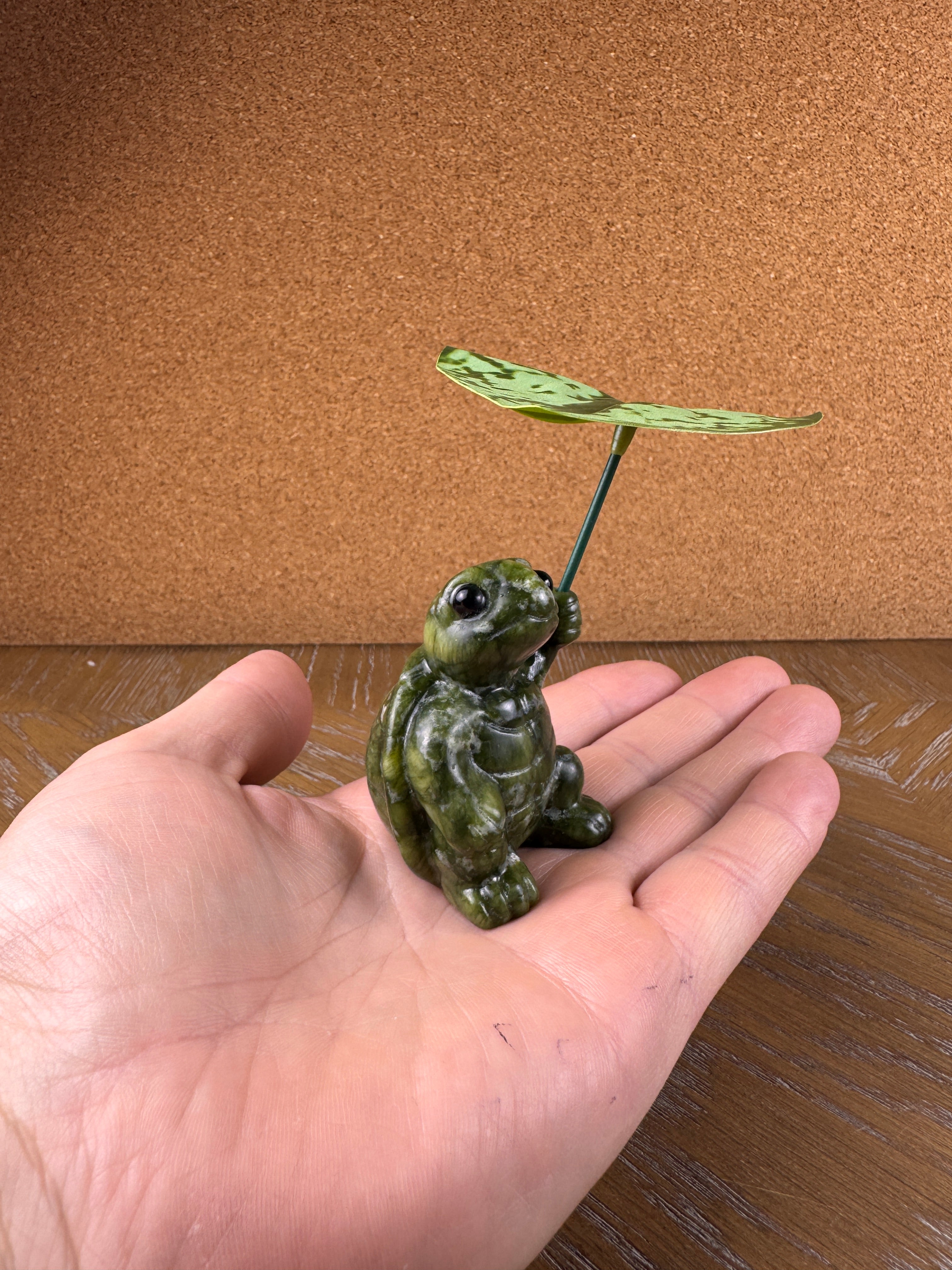 Green Jade Turtle Carving