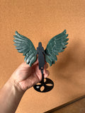 Green Jasper Angel Wings Carving with Stand