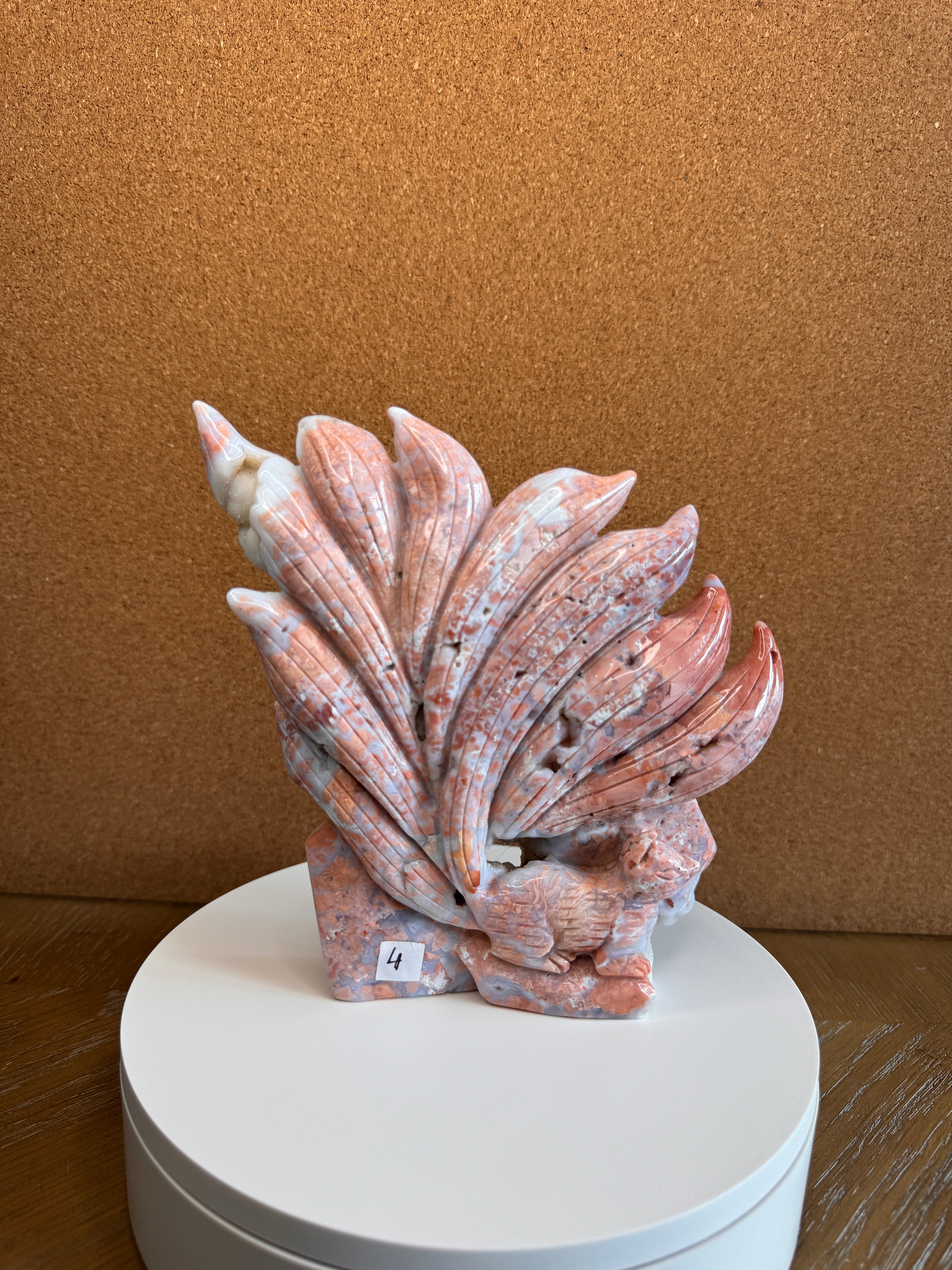 Pink Agate 9 Tailed Fox Medium