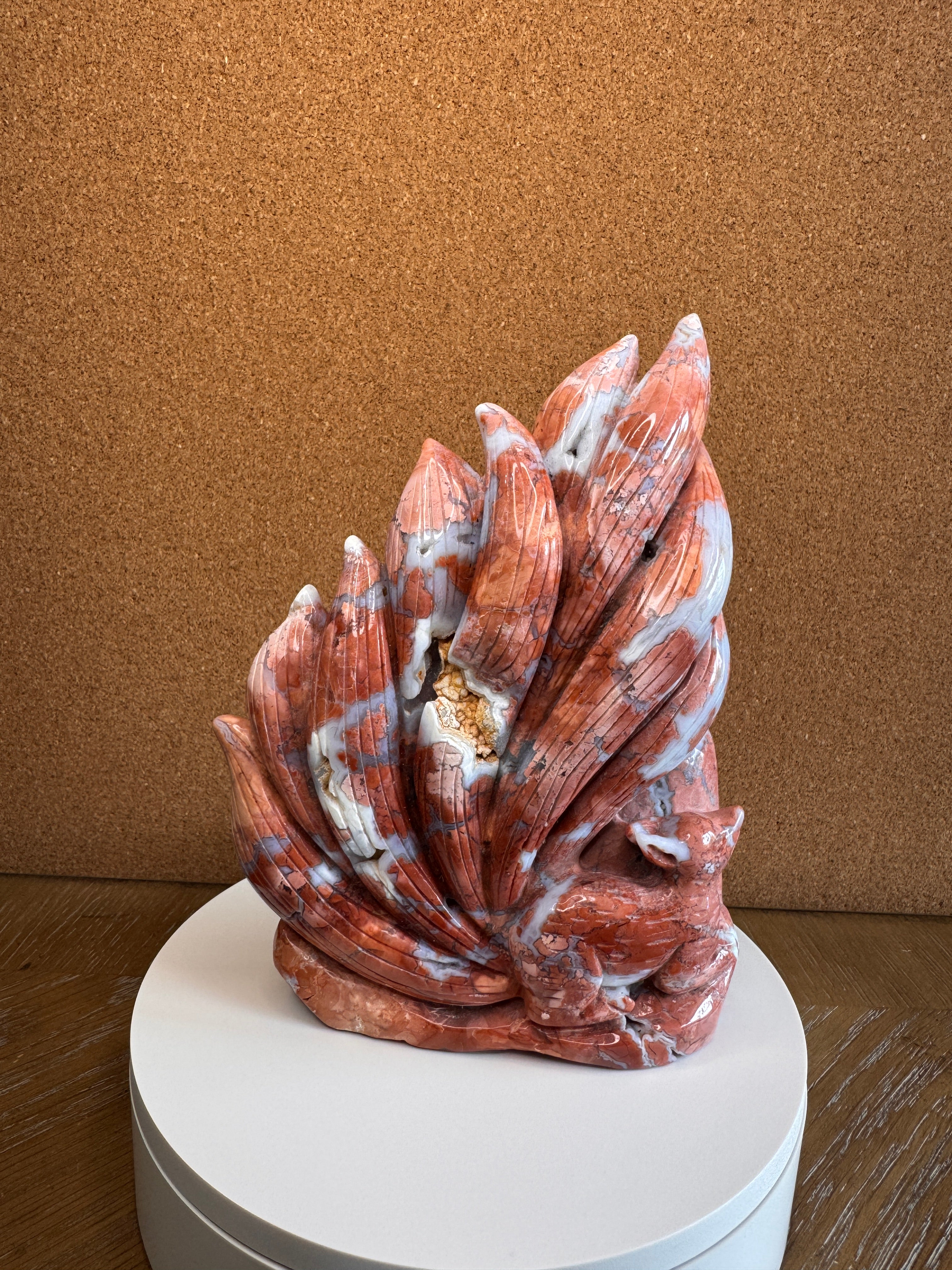 Pink Agate 9 Tailed Fox Large