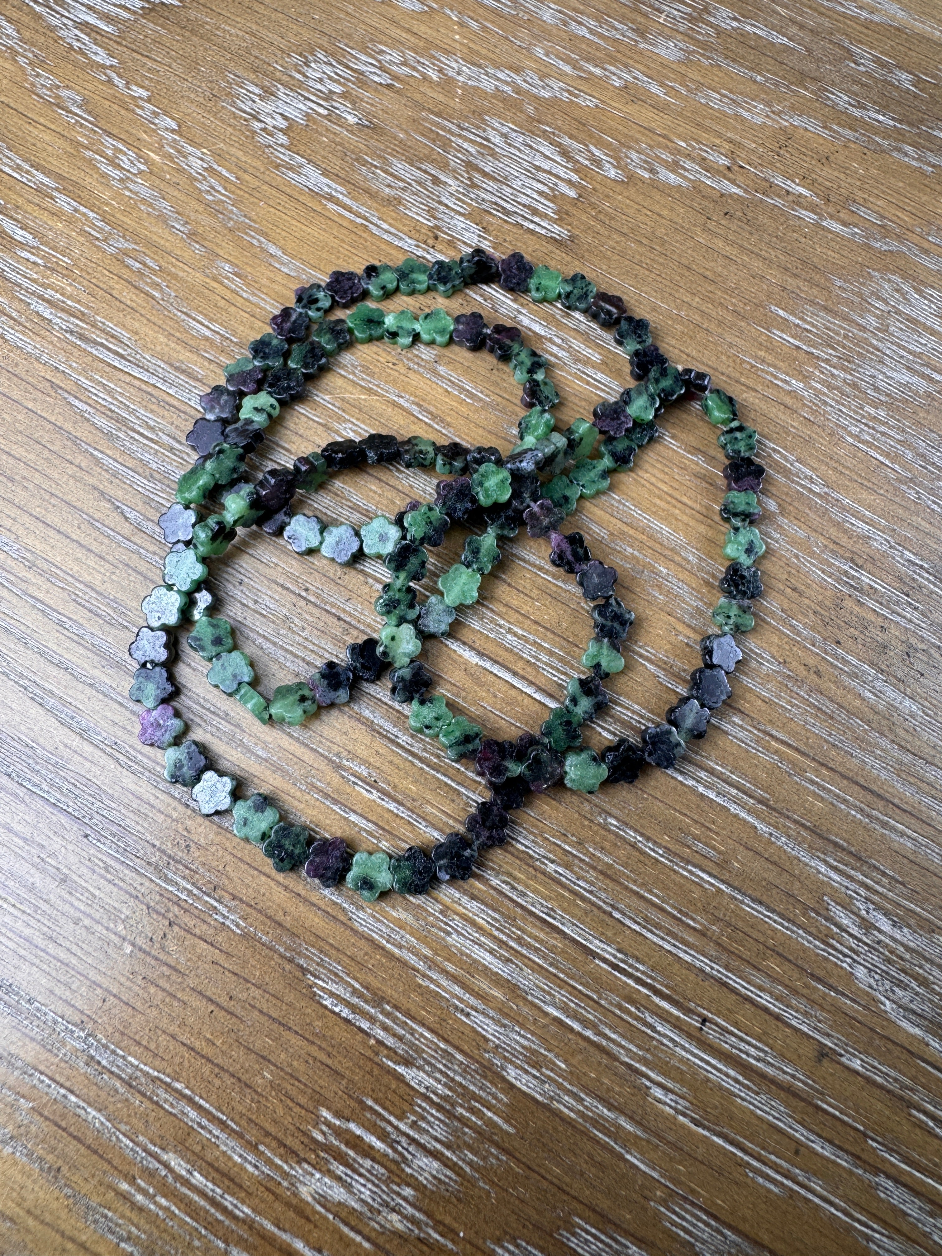 Ruby ZoisiteFlower Shape Bracelet