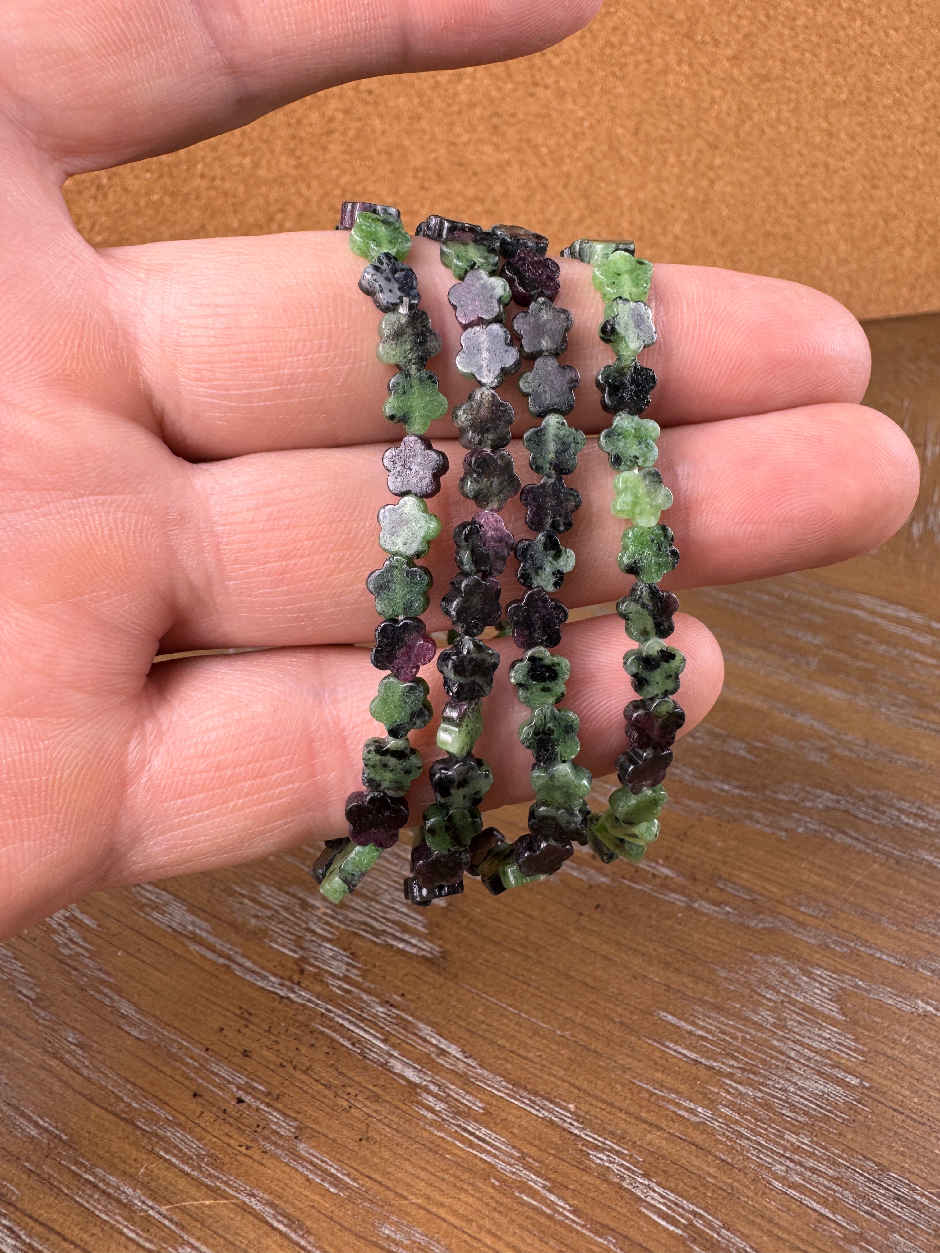 Ruby ZoisiteFlower Shape Bracelet