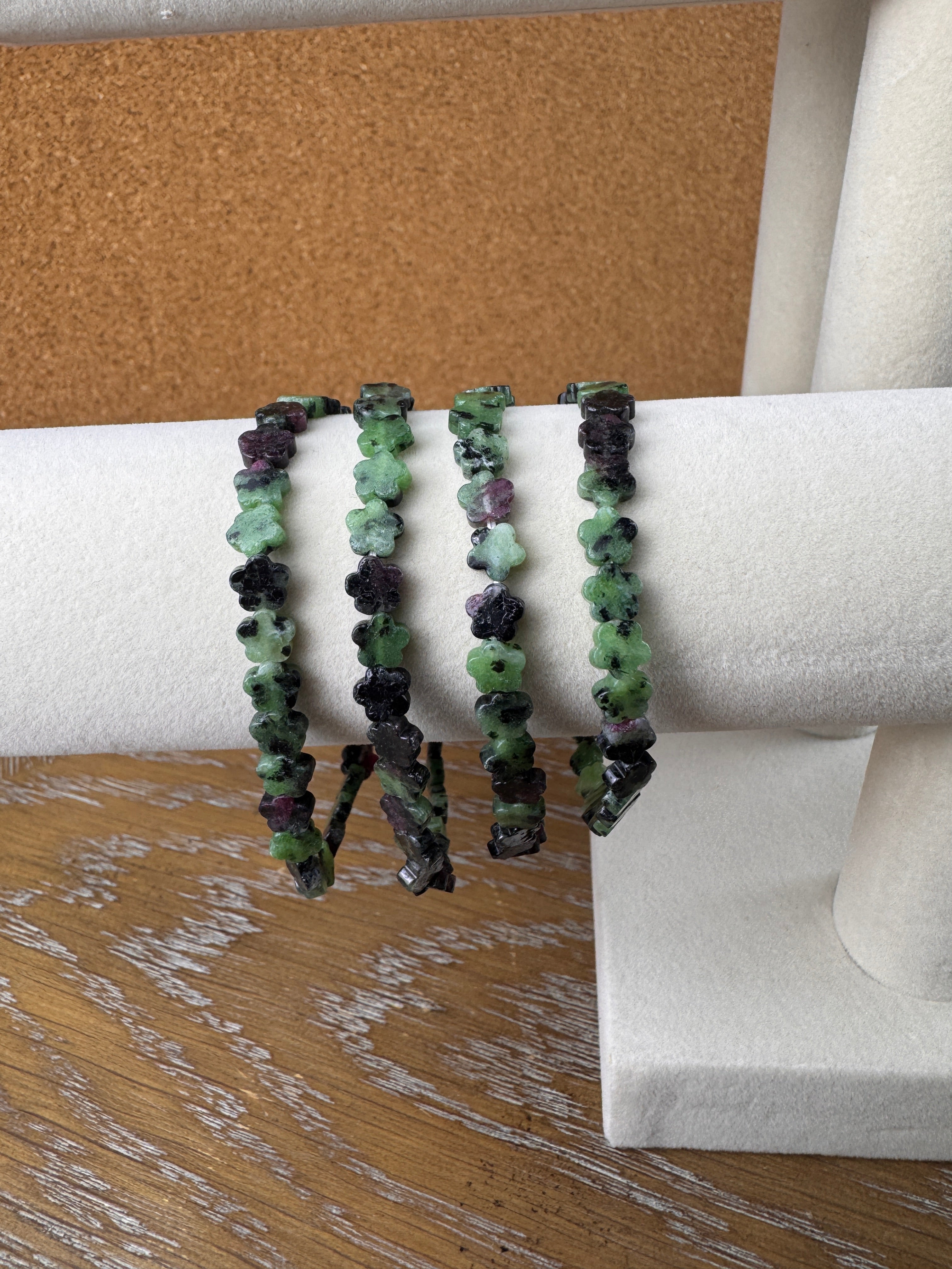 Ruby ZoisiteFlower Shape Bracelet