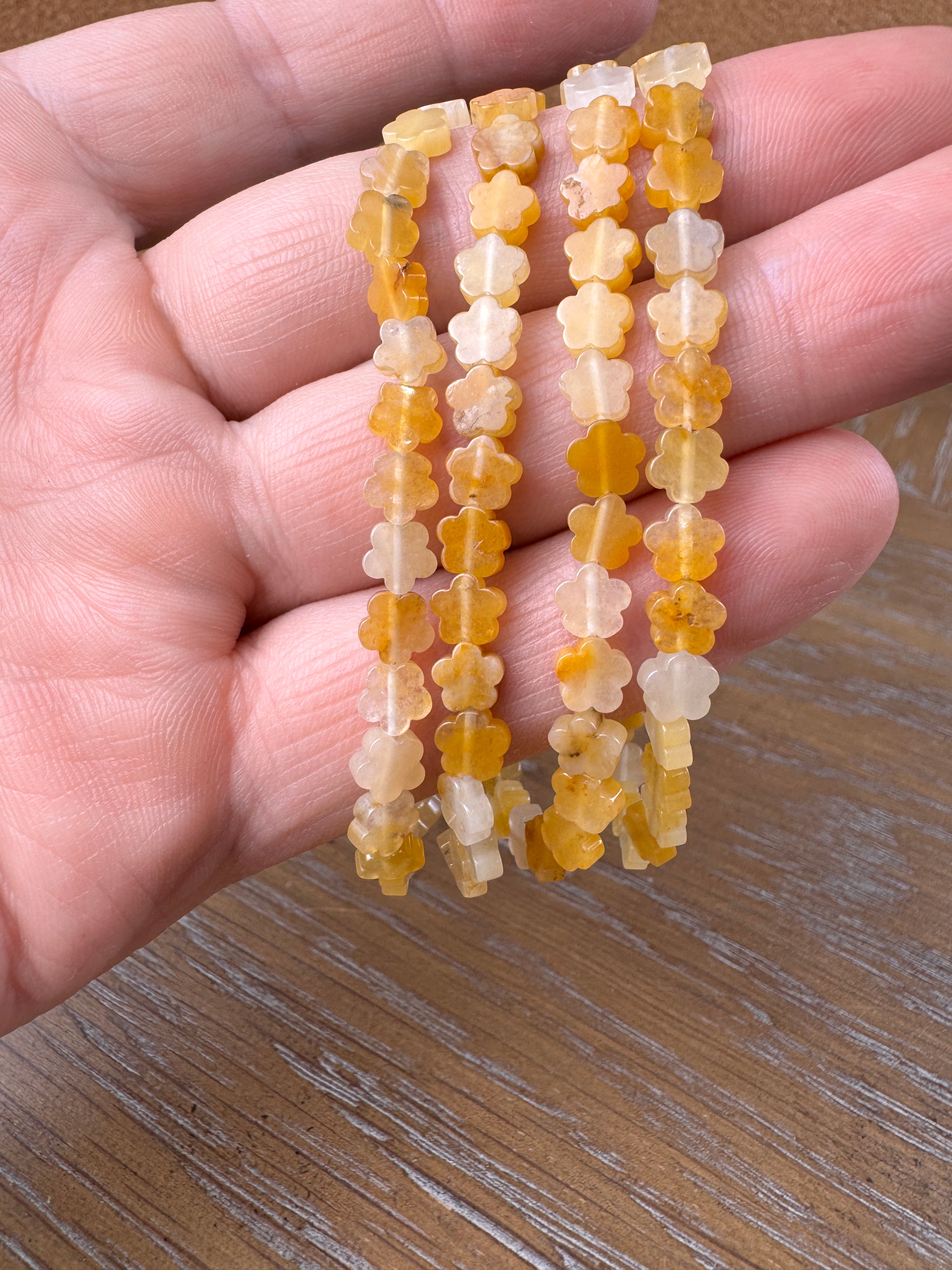 Yellow Aventurine Flower Shape Bracelet