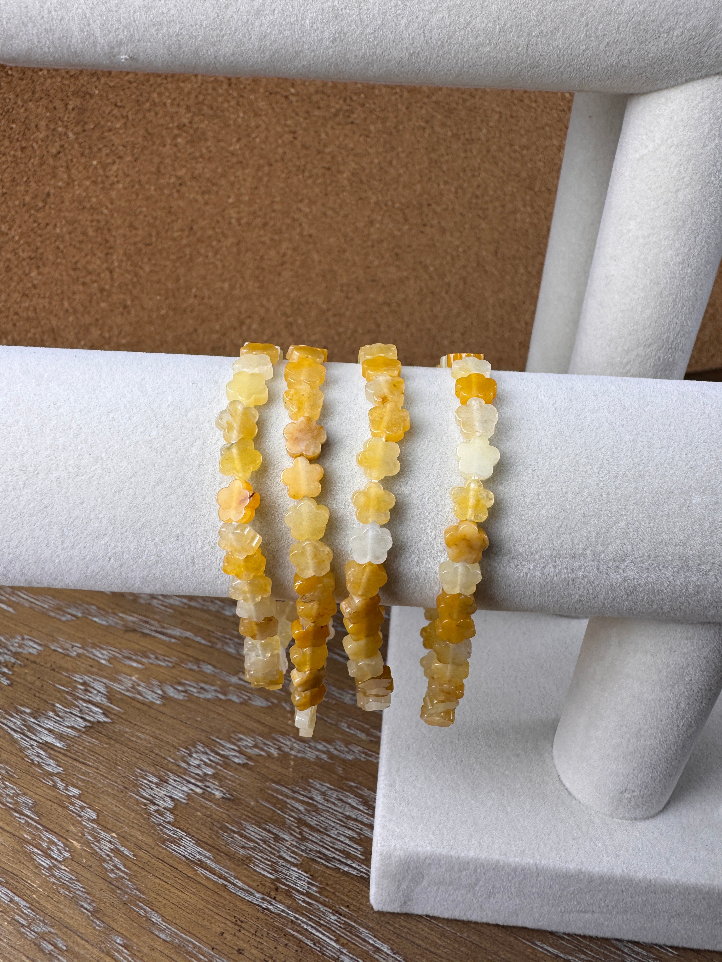 Yellow Aventurine Flower Shape Bracelet