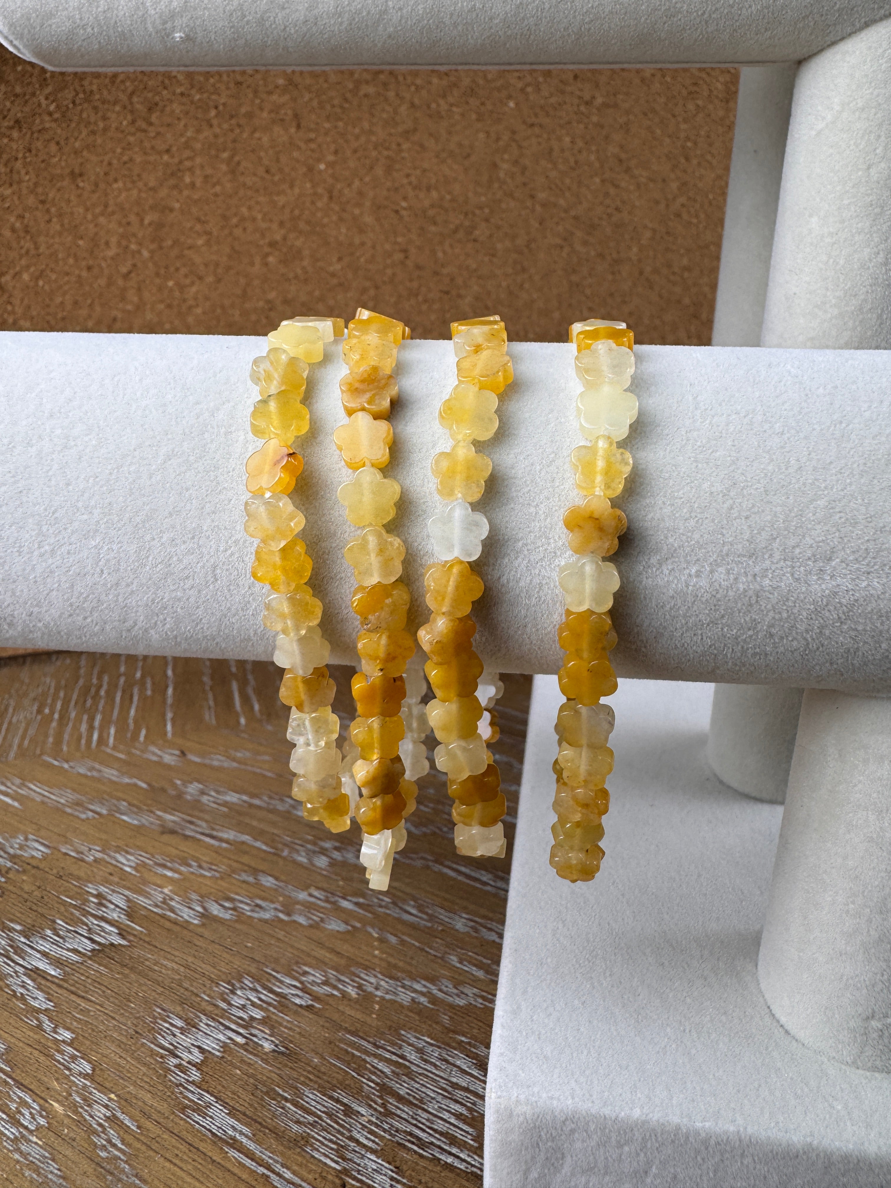 Yellow Aventurine Flower Shape Bracelet