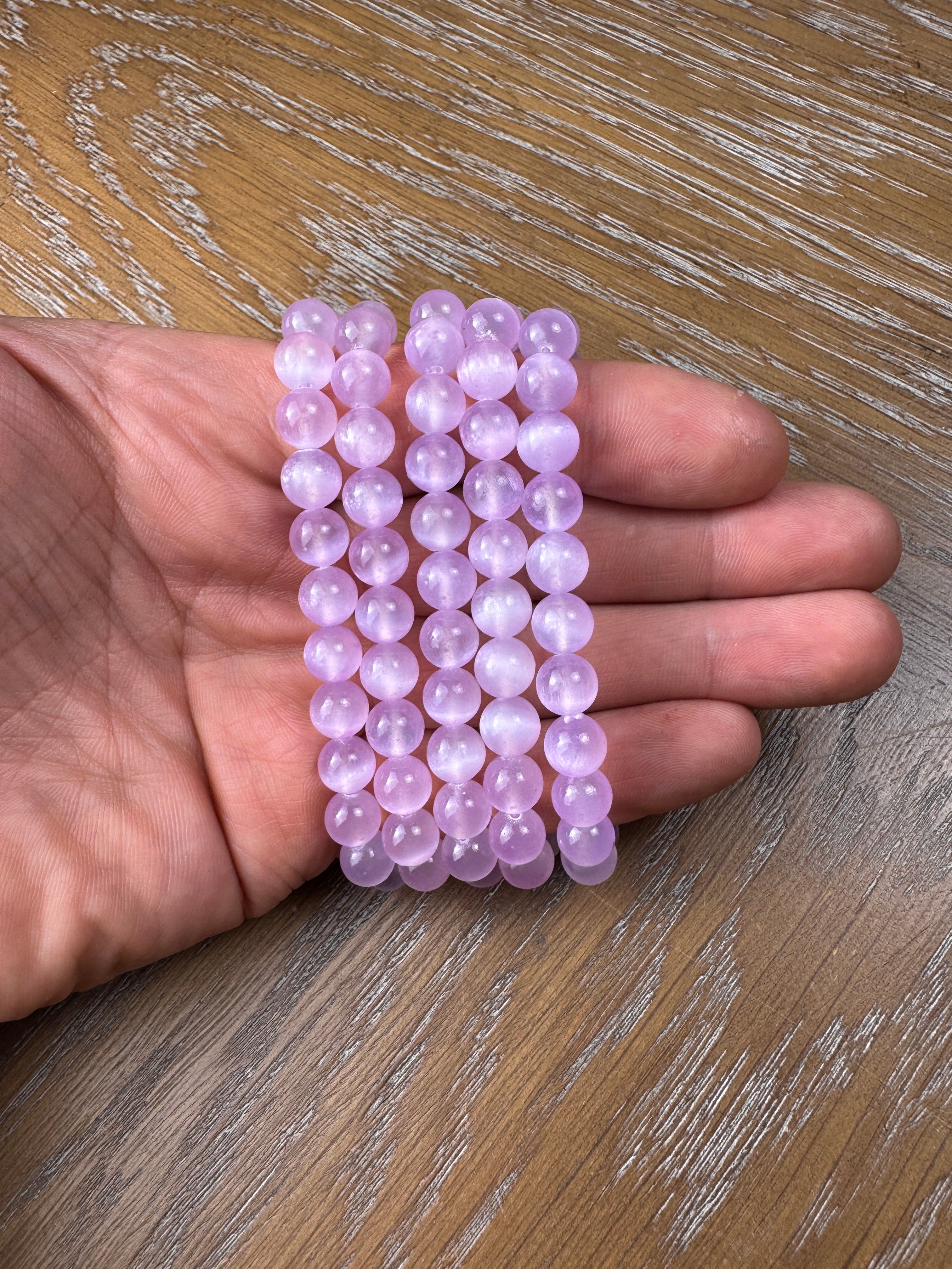 Light Purple Aura Selenite Bracelet