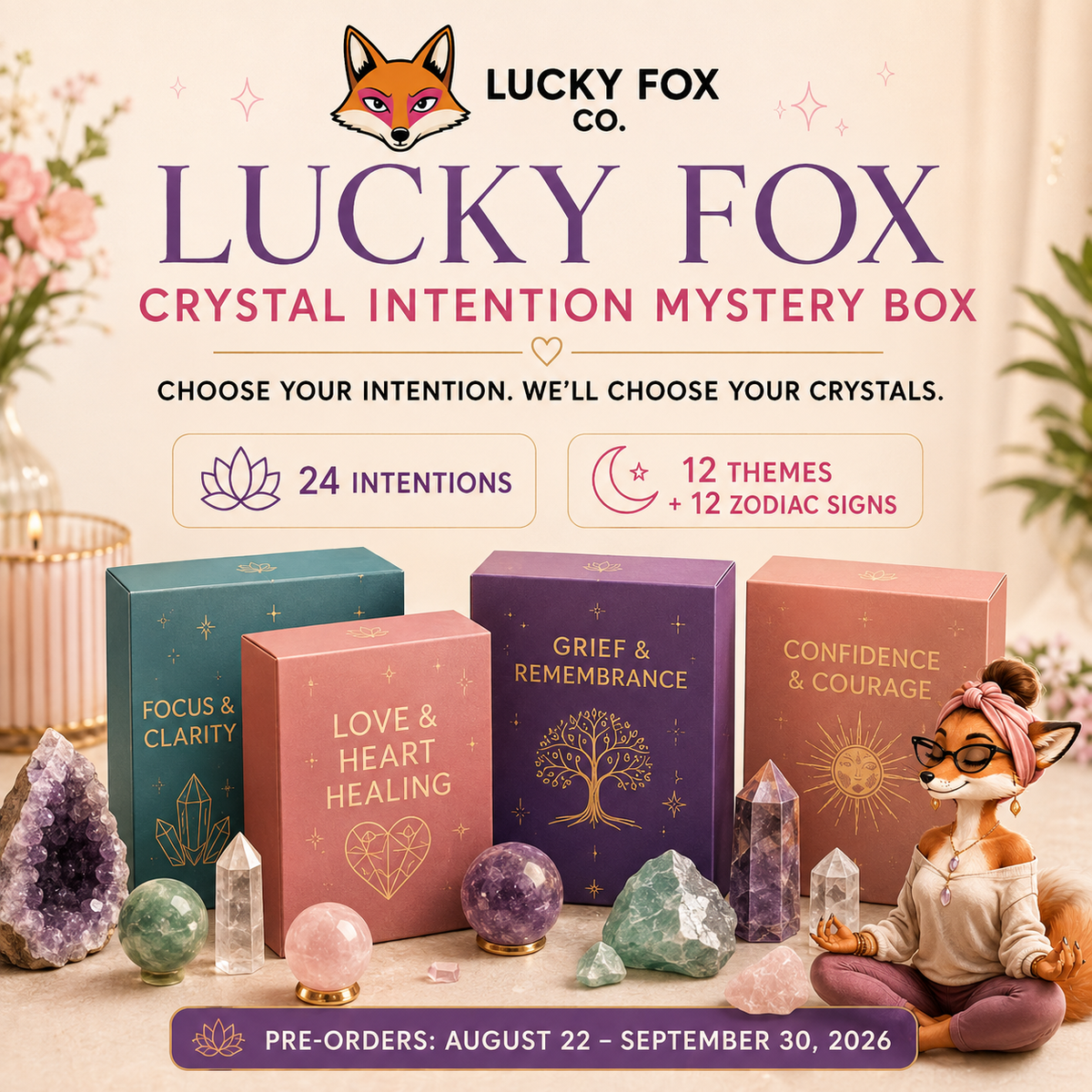 Lucky Fox Crystal Intention Mystery Box