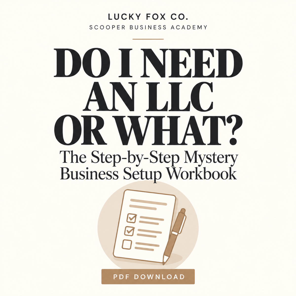Do I Need an LLC or What? — Mystery Business Setup Workbook