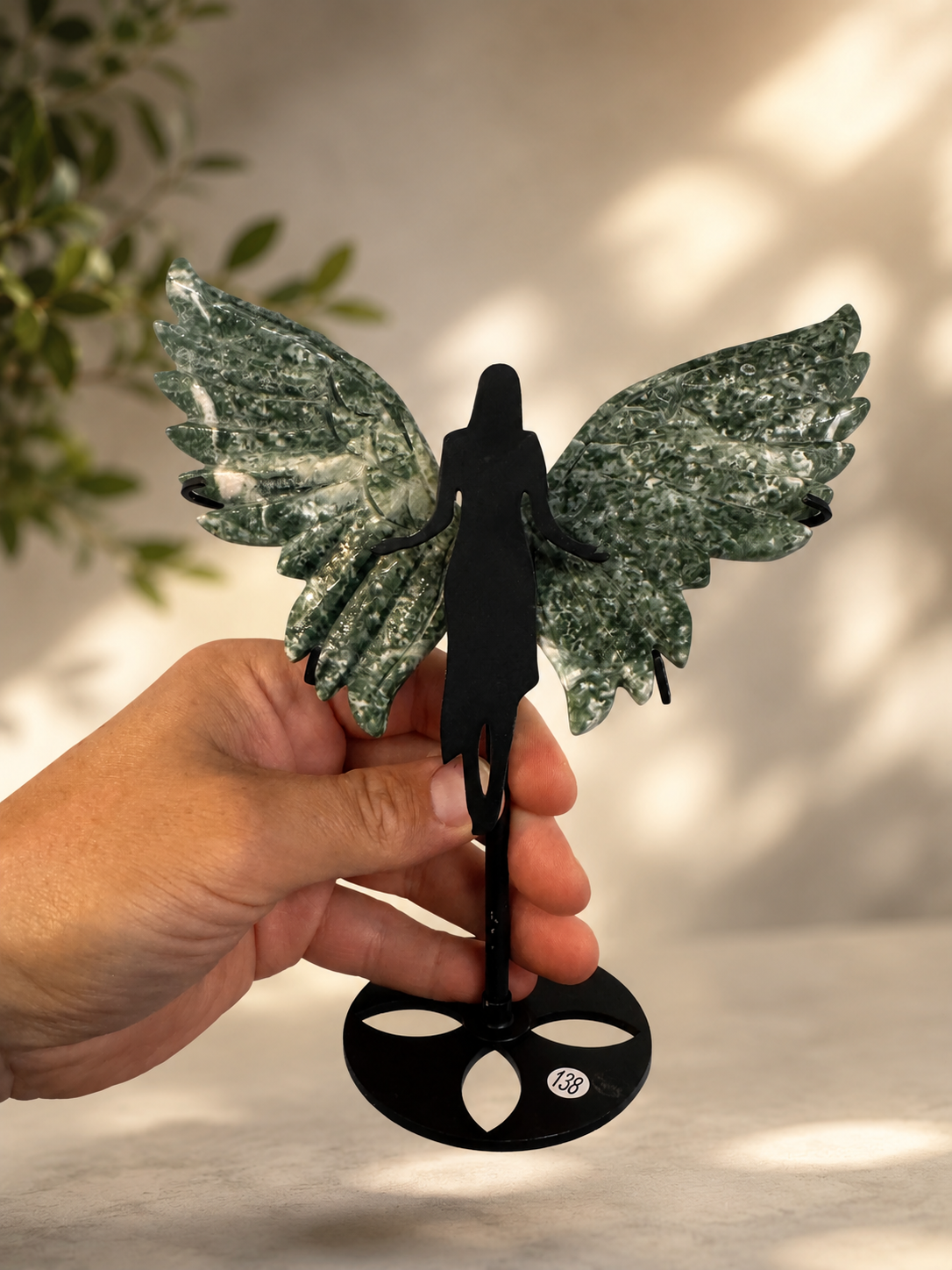 Moss Agate Angel Wings