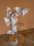 Sakura Flower Agate Butterfly Flower Carving With Stand
