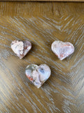 Sakura Flower Agate Heart