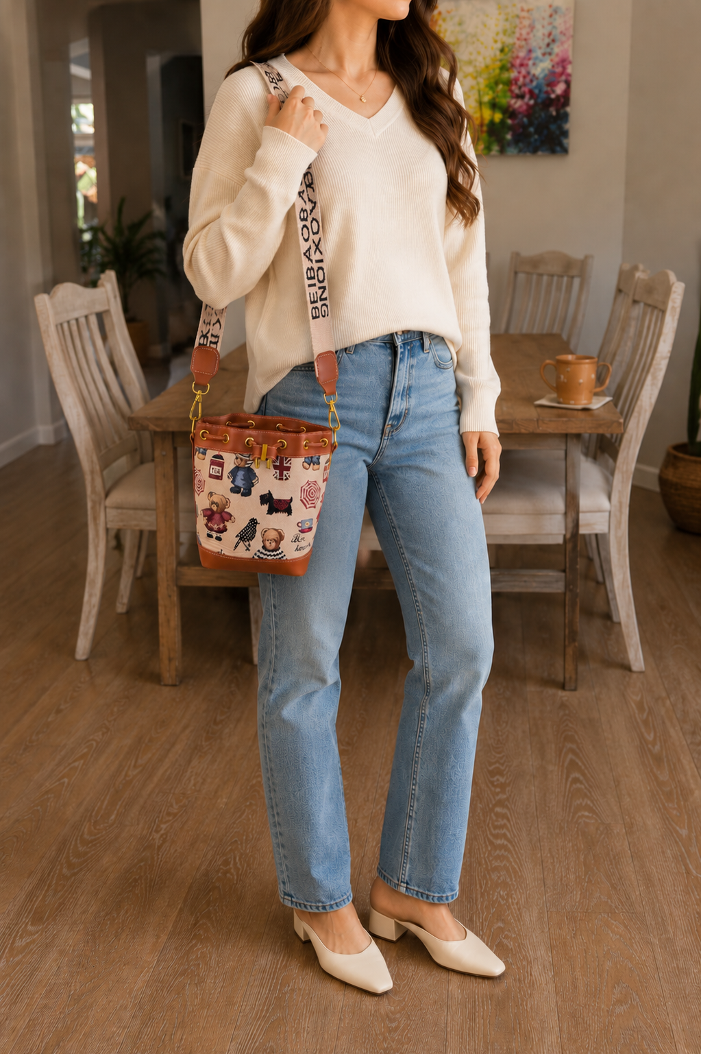 The Bear Bucket Bag Vintage Teddy Bucket Crossbody