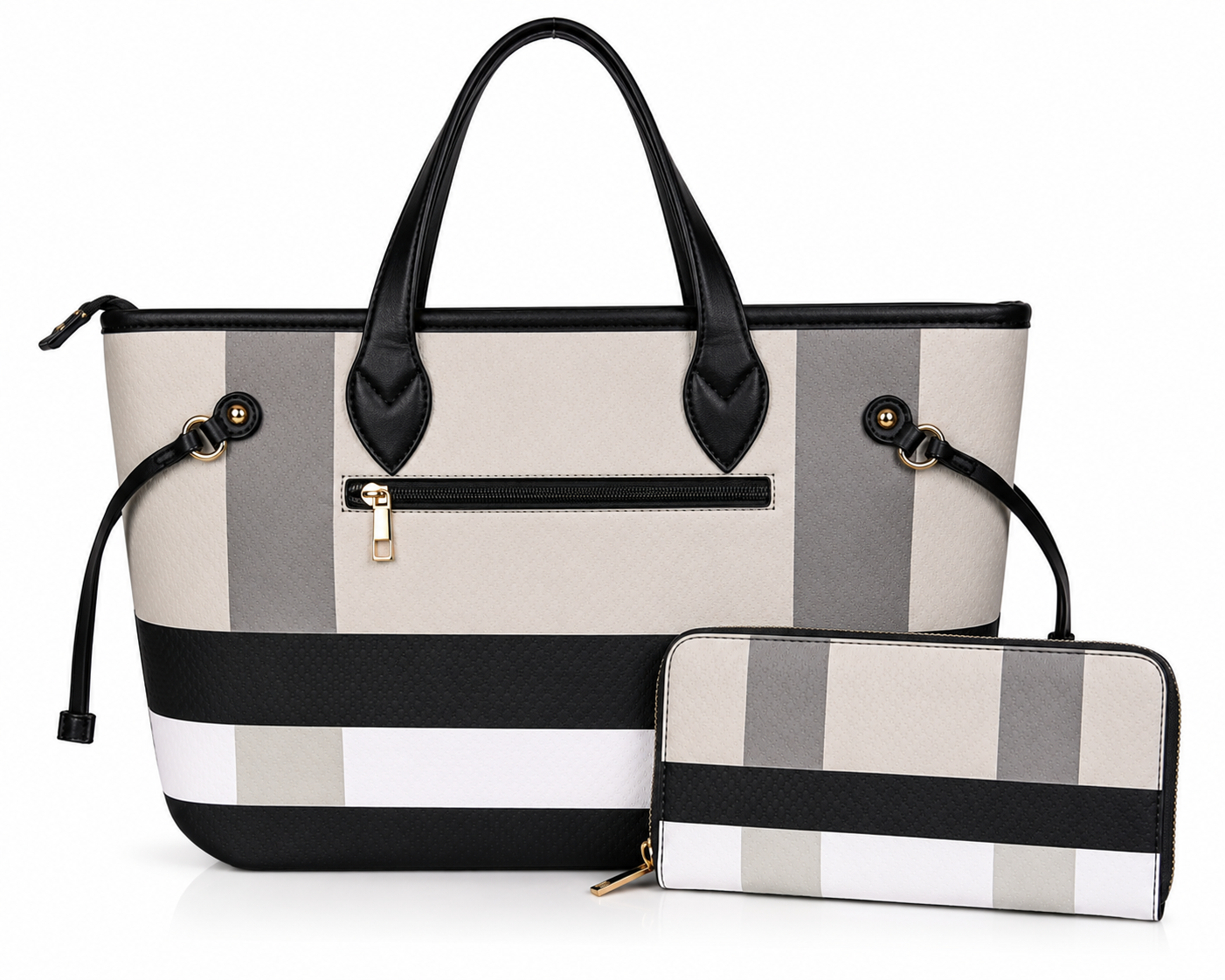 The Foxberry Tote Large Plaid Everyday Tote Bag with Matching Wallet