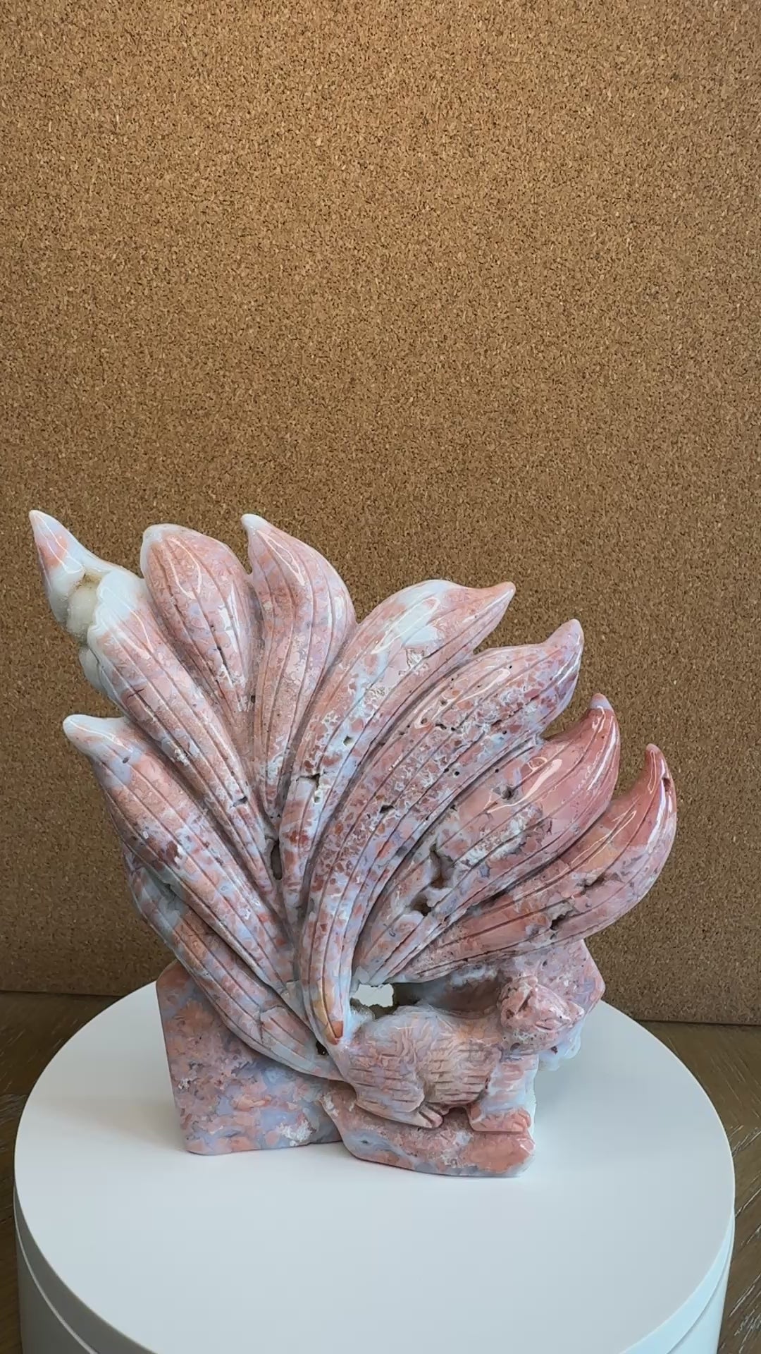 Pink Agate 9 Tailed Fox Medium