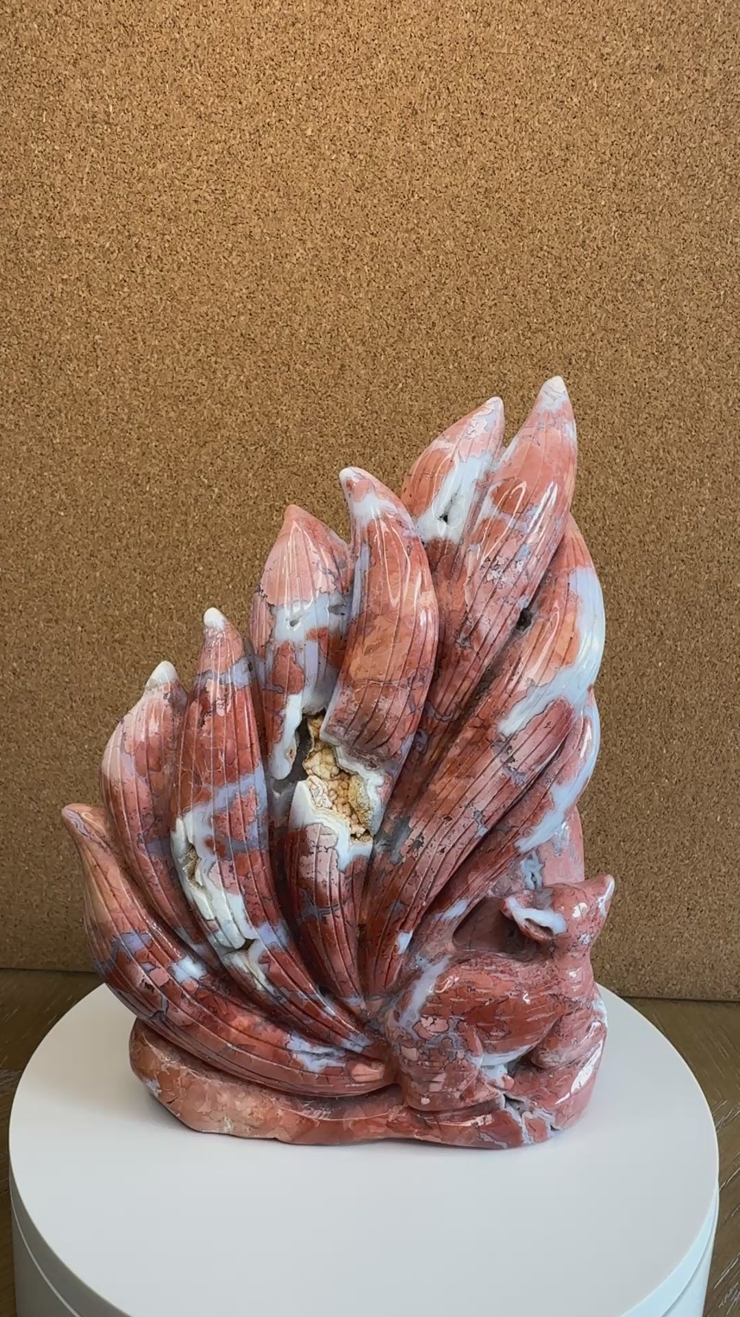 Pink Agate 9 Tailed Fox Large